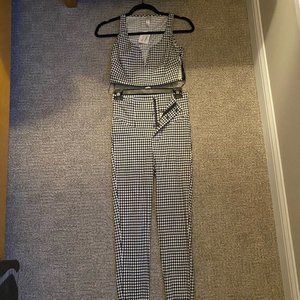 Black & White Gingham Two-Piece Set